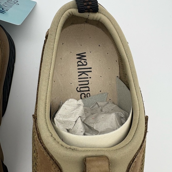 NIB The Walking Company River Taupe Nubuck Leather Slide On Walking Shoes - Picture 6 of 14